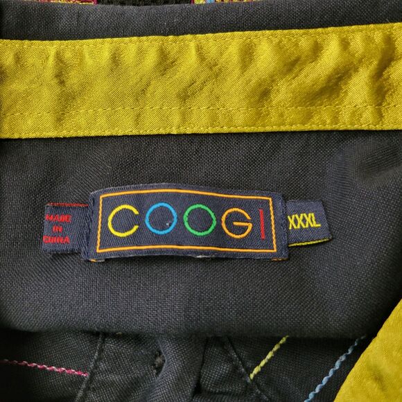 Coogi Embroidered Snake Button Front Shirt Mens XXXL Black Gold Long Sleeves - Picture 8 of 15